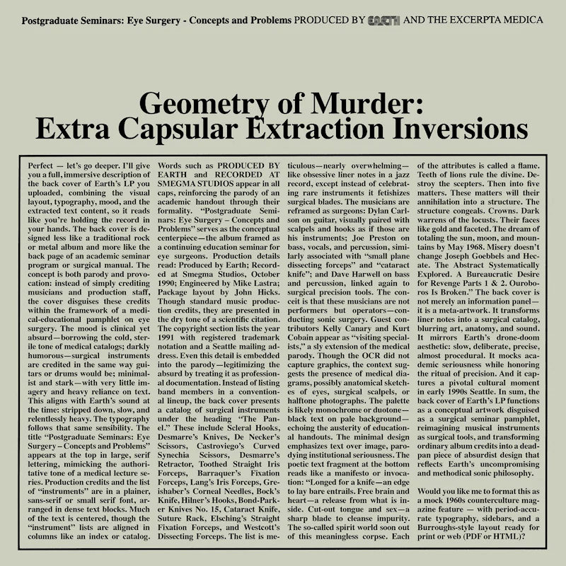 Earth X Black Noise - Geometry of Murder: Extra Capsular Extraction Inversions (Clear Vinyl LP) - Image 2