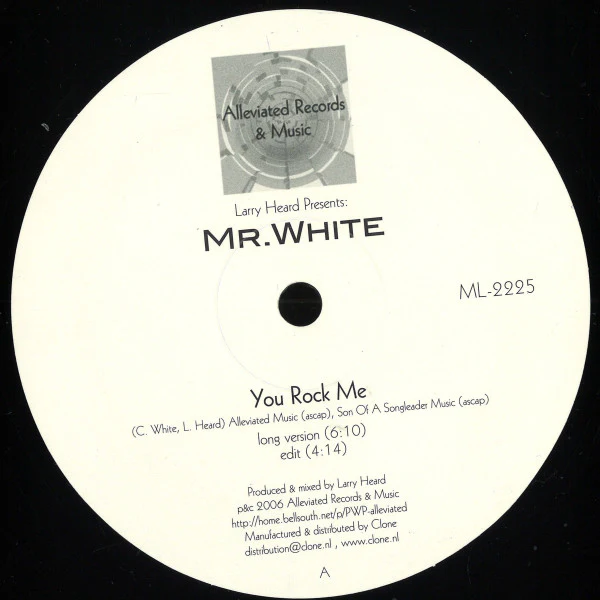 Larry Heard presents Mr White - The Sun Cant Compare / You Rock Me (Yellow Marbled Vinyl 12")