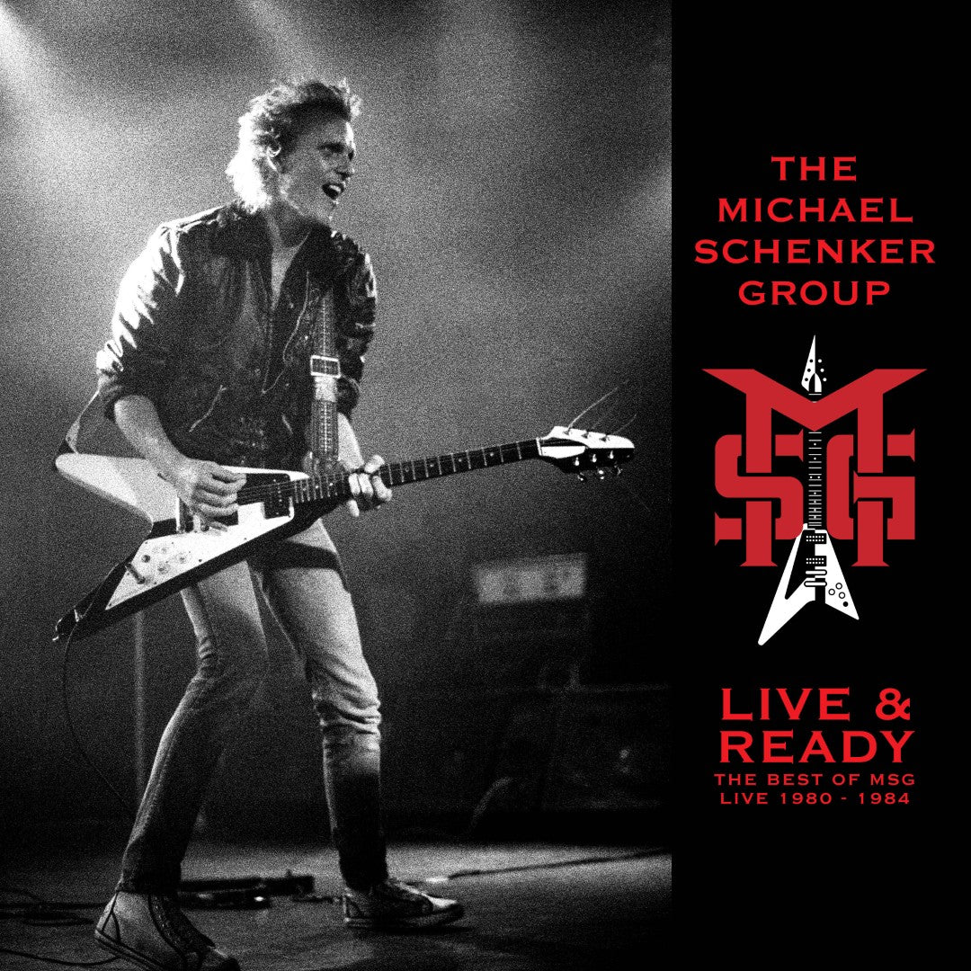 Michael Schenker Group, The - Live & Ready The Best of MSG Live 1980 - 1984 (Blue & Red Splatter w/ Printed Inner & Sticker LP) - Image 2