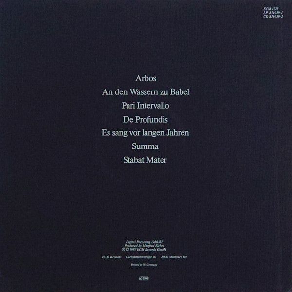 USED - Arvo Pärt - Arbos - Image 2