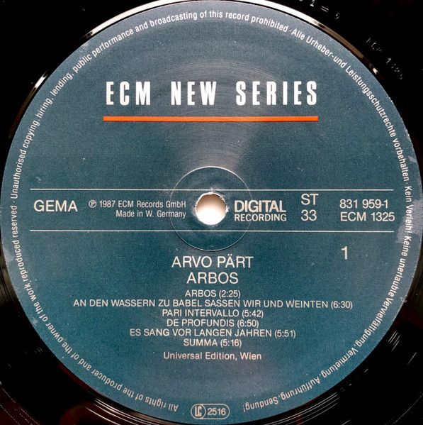 USED - Arvo Pärt - Arbos - Image 3