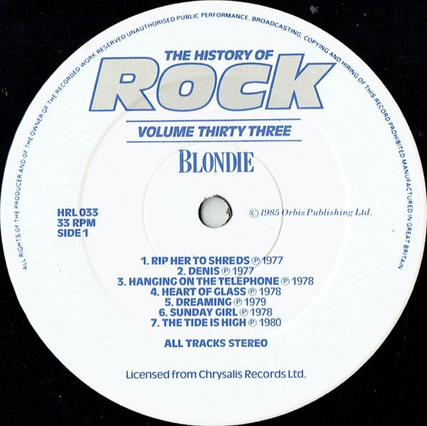 USED - Blondie - The History Of Rock (Volume Thirty Three) - Image 5
