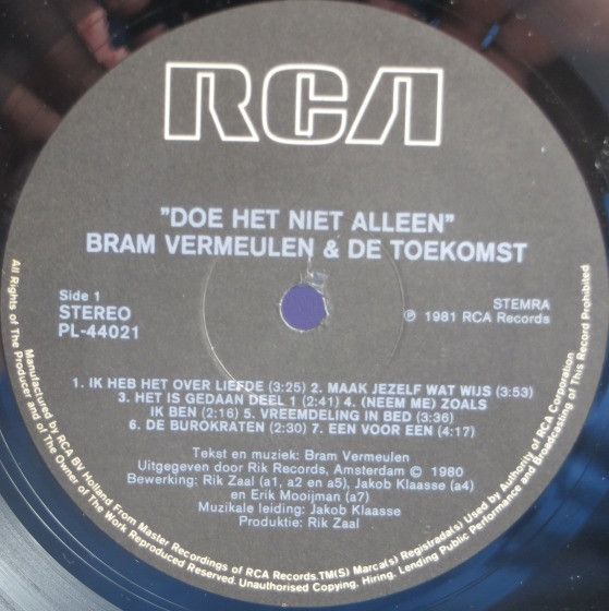 USED - Bram Vermeulen En De Toekomst - Doe Het Niet Alleen - Image 3