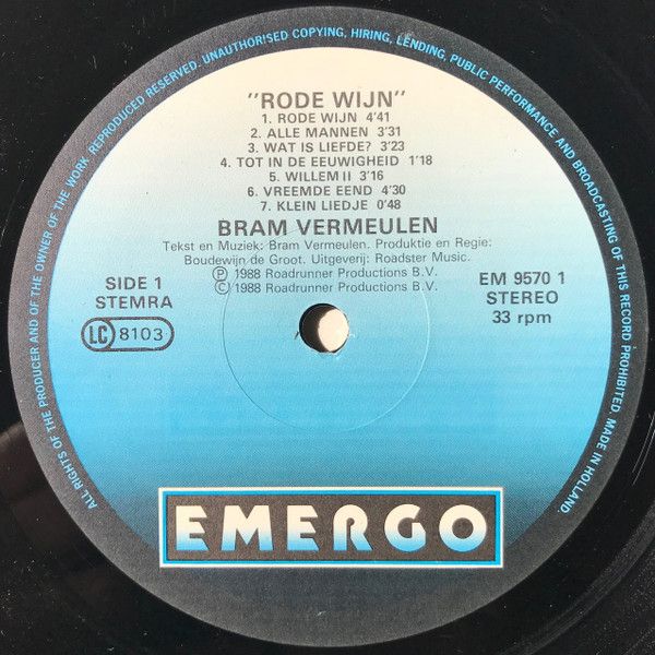 USED - Bram Vermeulen - Rode Wijn - Image 3