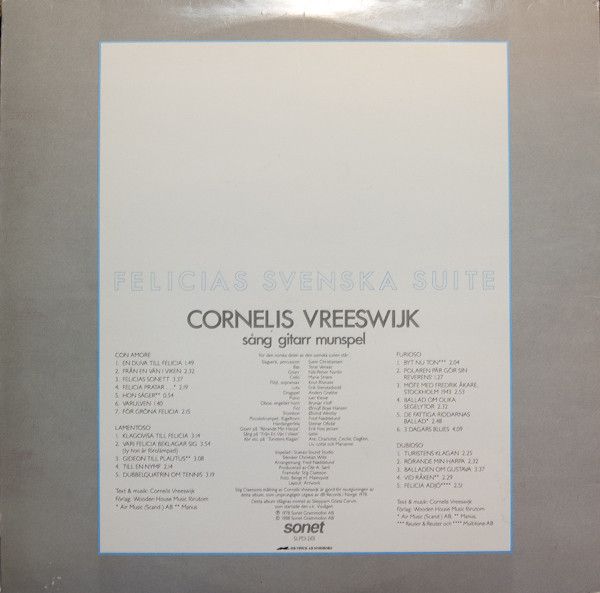 USED - Cornelis Vreeswijk - Felicias Svenska Suite - Image 2