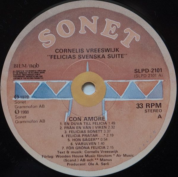 USED - Cornelis Vreeswijk - Felicias Svenska Suite - Image 4