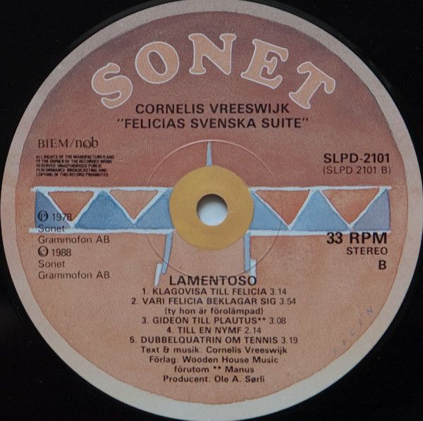 USED - Cornelis Vreeswijk - Felicias Svenska Suite - Image 5