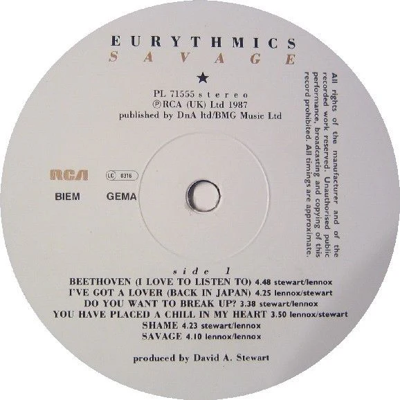 USED - Eurythmics - Savage - Image 3