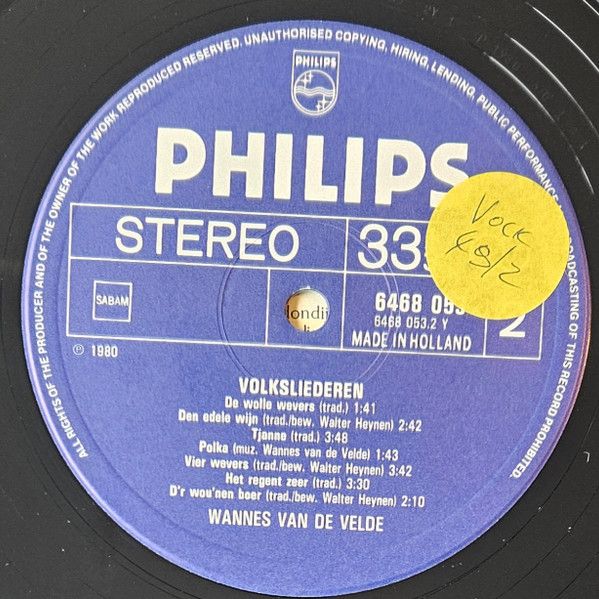 USED - Groep Wannes van de Velde - Volksliederen - Image 4