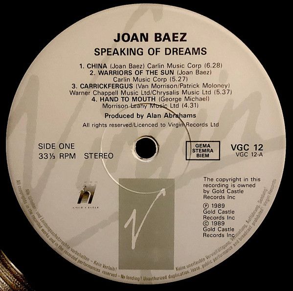 USED - Joan Baez - Speaking Of Dreams - Image 3