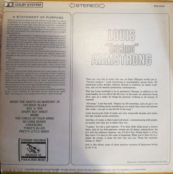 USED - Louis Armstrong - Louis "Satchmo" Armstrong - Image 2
