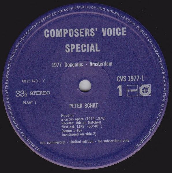 USED - Peter Schat - Houdini – A Circus Opera – Live Recording - Image 3