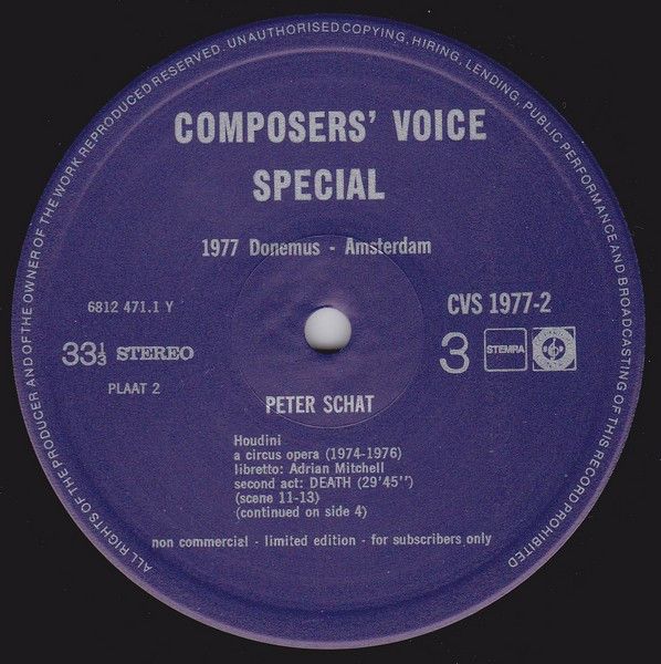 USED - Peter Schat - Houdini – A Circus Opera – Live Recording - Image 4
