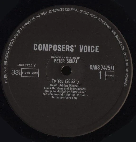 USED - Peter Schat - To You / Canto General - Image 9
