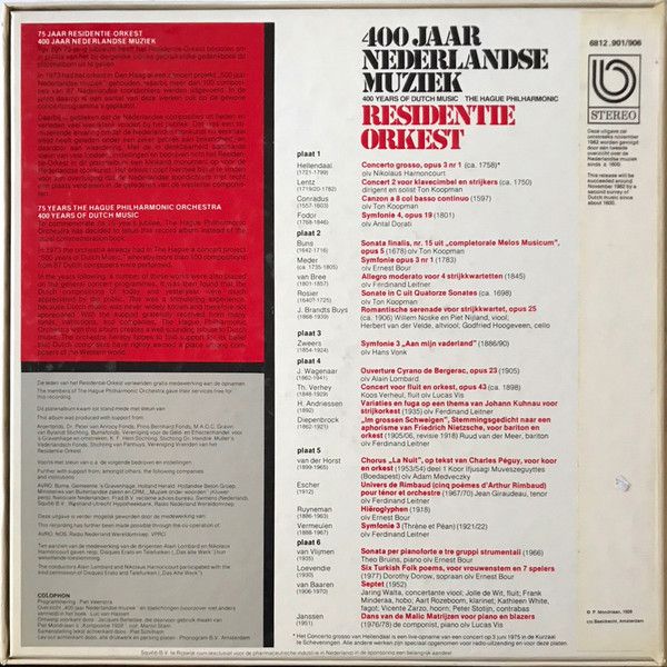USED - Residentie Orkest - 400 Jaar Nederlandse Muziek 1 - Image 2