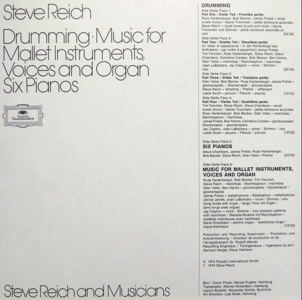 USED - Steve Reich - Drumming / Music For Mallet Instruments, Voices And Organ / Six Pianos - Image 9