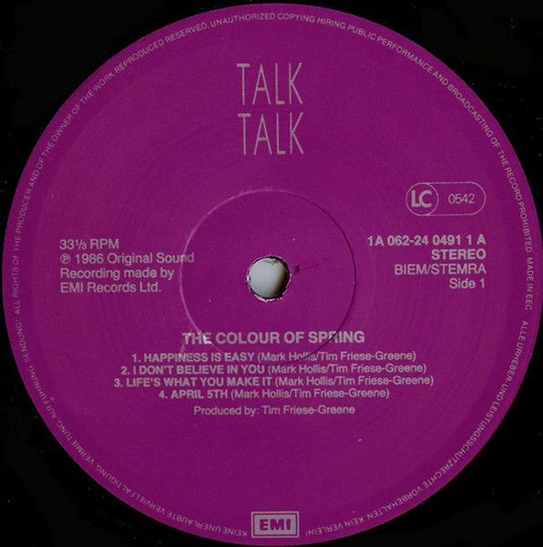 USED - Talk Talk - The Colour Of Spring - Image 3