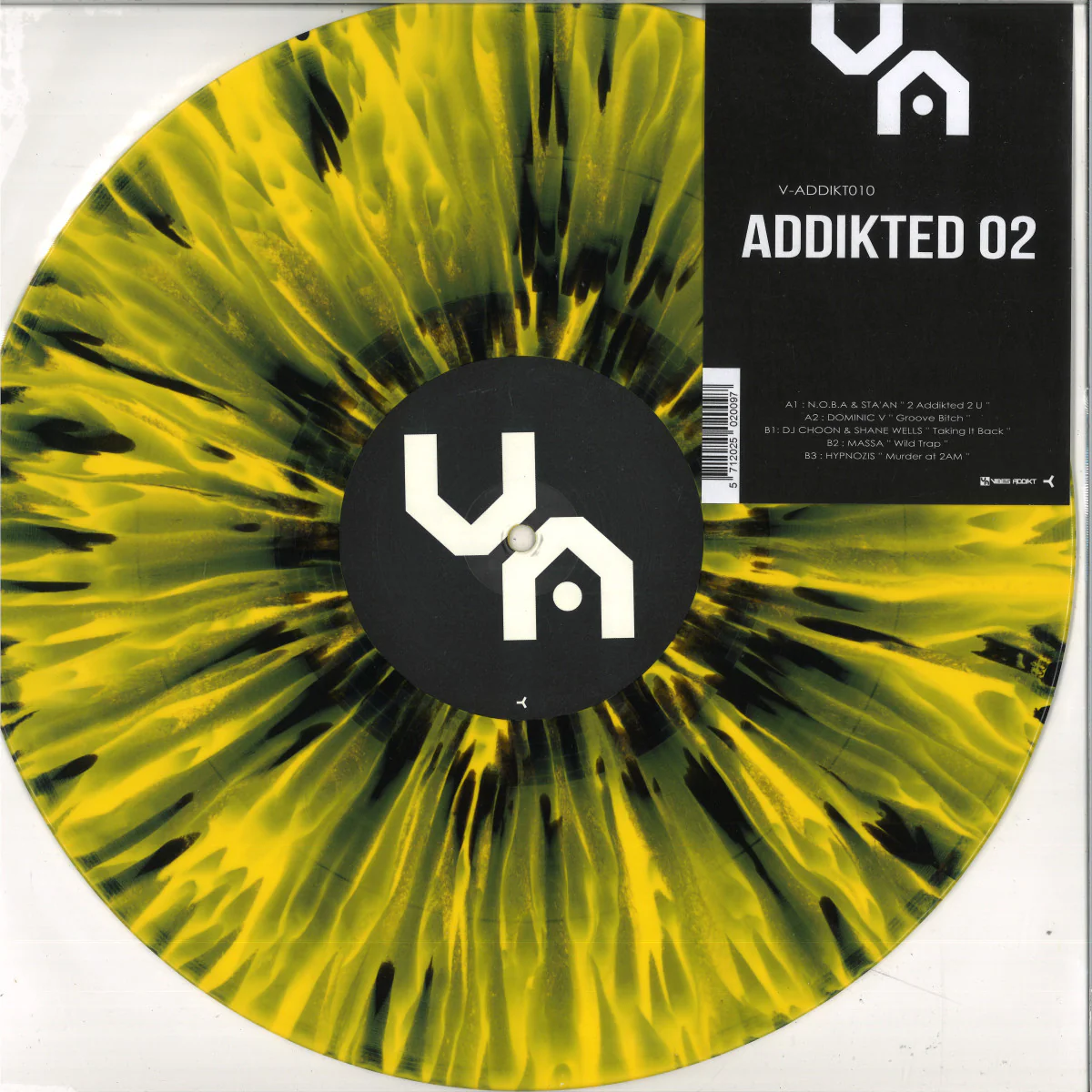 Various Artists - Addikted 02 (Yellow & Black Splatter Coloured 12") - Image 2